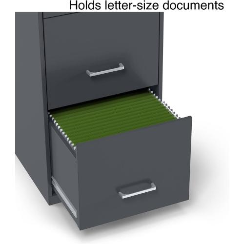 Staples 3-Drawer Vertical File Cabinet, Letter Size, Lockable, Charcoal