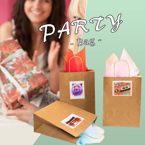 RACETOP 100 Pack Brown Kraft Gift Paper Bags with Handles 8x4.5x10.8 in