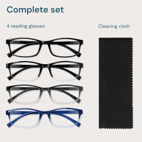 Gaoye Reading Glasses Men - Blue Light Blocking Lenses, TR90 Frames, UV400 - Eyeglasses with Clear Vision