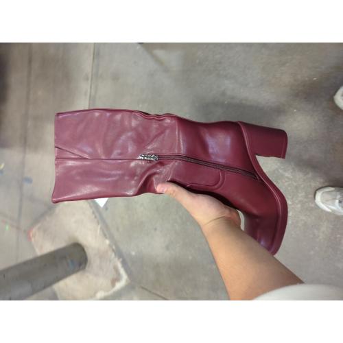 Size 7 Women Wide Calf Knee High Boots Platform Chunky Heel Tall Boots