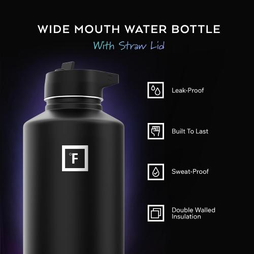 IRON °FLASK 64 oz Wide Mouth Water Bottle with Straw