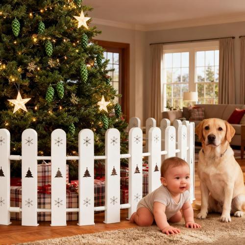 Christmas Tree Fences Party Decoration  White