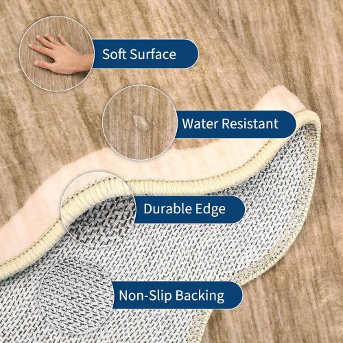 GarveeHome Scalloped Runner Rug for Kitchen Non Slip 2'6''x8' Washable Rugs