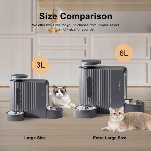 USED ‼️ Gravity Automatic Cat Feeder, Water & Food Dispenser Set, Stainless Bowls