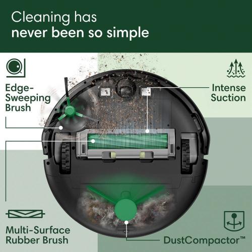 Roomba 205 Vac DustCompactor Bagless 13.2 in. Robotic Vacuum   with Smart Navigation in Black
