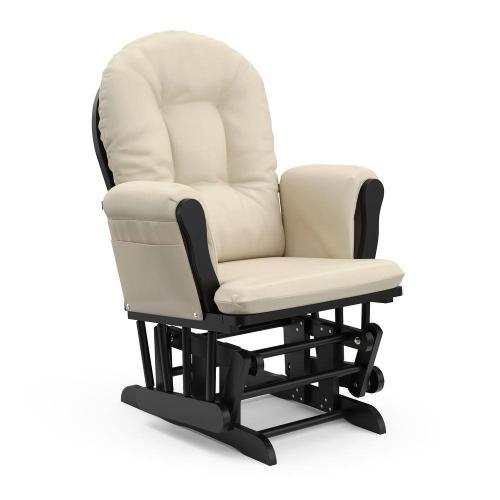 Hoop Black with Beige Cushion Glider and Ottoman Set