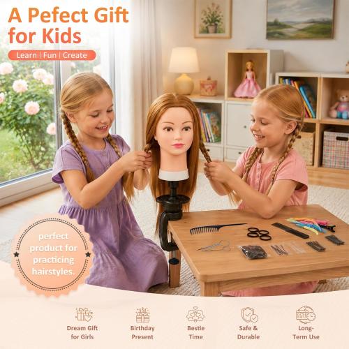 Opini Mannequin Head with 80% Human Hair 26-28 Doll Head for Hairdresser