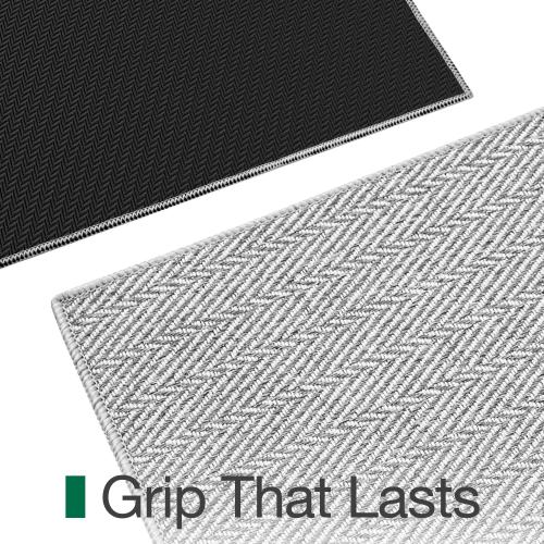 LUMI Ultra Thin Indoor Door Mat for Entrance 32x48, Non Slip Entryway Mat, Low Profile Doormat, Unique Herringbone Design Carpet for Inside, Patio, Porch, Gray