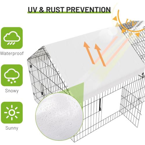 NUGRIART Metal Chicken Coop 83x38 Chicken Run Pen with Cover