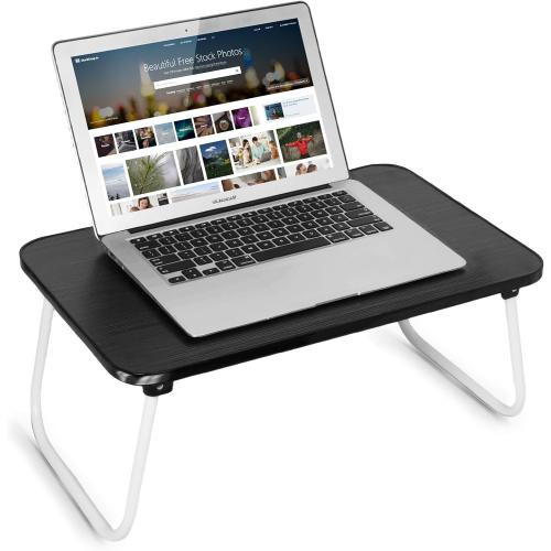 Lap Desks Laptop Tray for Bed or Couch, Breakfast Serving Tray with Folding Legs,Portable & Lightweight Mini Table, Laptop Stand for Working, Reading and Writing,Black