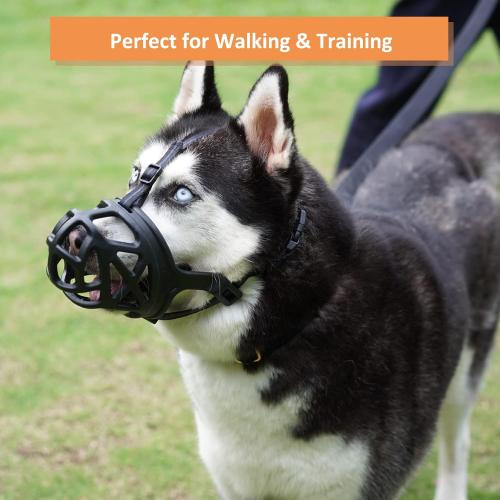 BARKLESS Dog Muzzle, Humane Basket Muzzle for Dogs Biting, Scavenging