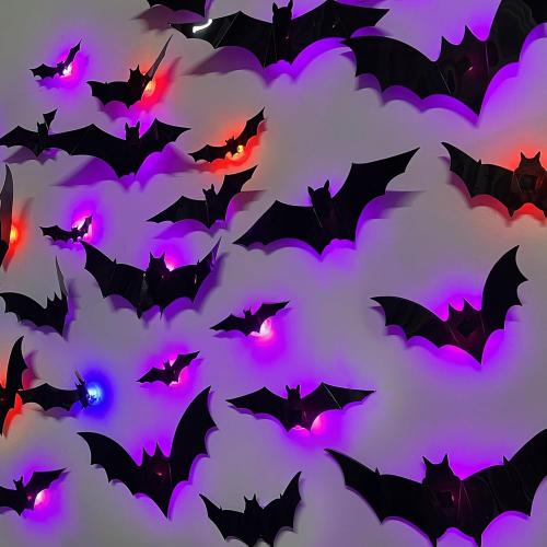 DR.DUDU 36 Pack Halloween Bats Wall Decor Halloween Decorations Indoor
