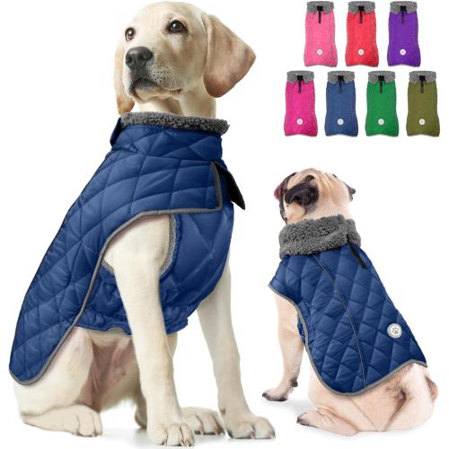 Fragralley Dog Medium Winter Coat, Waterproof Windproof Reflective Fleece Jacket with Harness Hole, Warm Snow Vest for Small Medium Large Dogs​, Ideal Gifts
