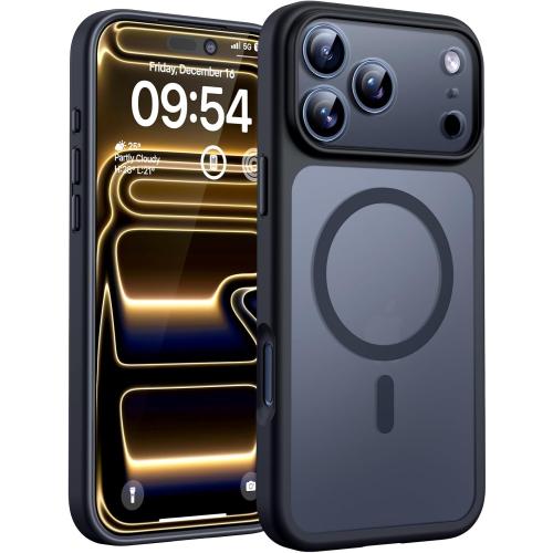 TOCOL for iPhone 17 Pro Case, Compatible with Magsafe, Built-in Magnetic Ring, Full Camera Protection, Drop Protection, Translucent Matte Phone Case for iPhone 17 Pro 6.3 inch (Black)