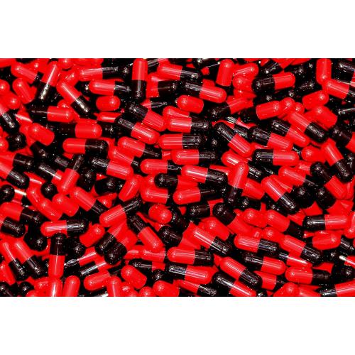XPRS Nutra Size 3 Empty Capsules - 10000 Count Colored Empty Gelatin Capsules - Pills DIY Capsule Filling - Fillable Color Gel Caps for Vitamins and Powdered Supplements (Black/Red)