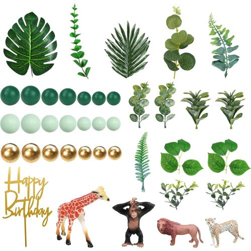 40 PCS Safari Cake Toppers Animal Cake Decorations for Jungle Birthday