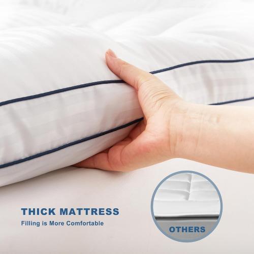 BEDLORE King Mattress Topper, Thick Pillow Top Bed Cover Soft Mattress Pad