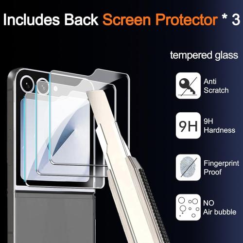 Ferilinso 3 Pack Screen Protector for Samsung Galaxy Z Flip 6 / Z Flip 7 FE