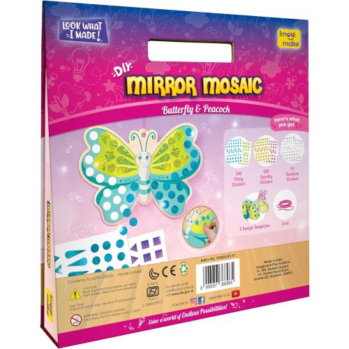 Imagimake Mirror Mosaic - Butterfly & Peacock, 5 Templates, 450  Stickers