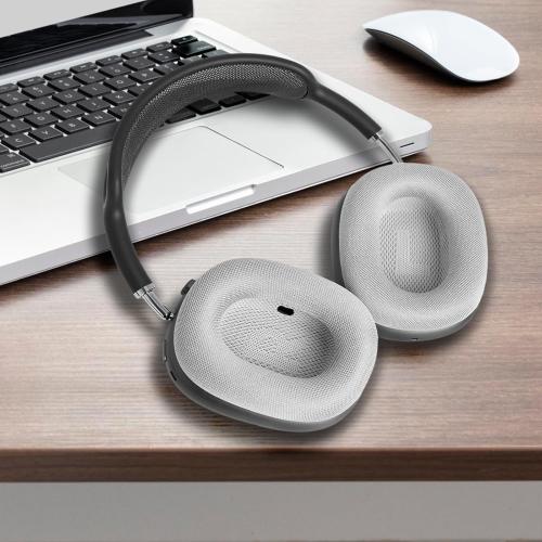 GEVO Upgraded Ear Cushions Replacement Earpads for AirPods Max 1 & 2 Headphones, Mesh Fabric Ear Pads Ear Covers Cups with Memory Foam and Magnet for AirPods Max 1 & 2 (Silver)