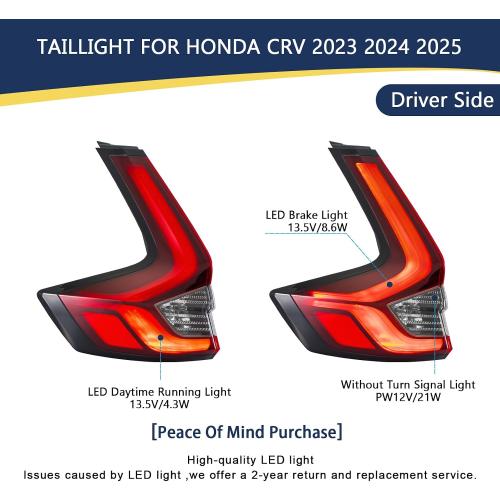 LeftSide TailLight Assembly Replacement Fit For Honda CRV 2023-2025