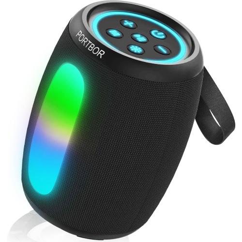 Bluetooth Speaker - Portable Bluetooth Speaker: Powerful Loud Sound/36H Playtime/8 LED Light Modes/TWS Pairing/IPX5 Waterproof/BT 5.3｜for Outdoor/Party/Travel/Camping, Beach Essentials, Birthday Gifts