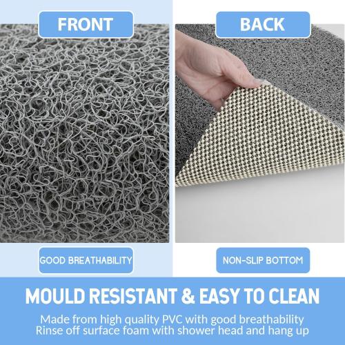 Hargiis Non-Slip Bathtub Mat, Anti Slip Shower Mat, Fast Drying Bathtub Mats, Foot Scrubber Mat, Anti Slip Mat for Tub, Floor, Bathroom, Kitchen, Home, Hotel (Grey 36×24)