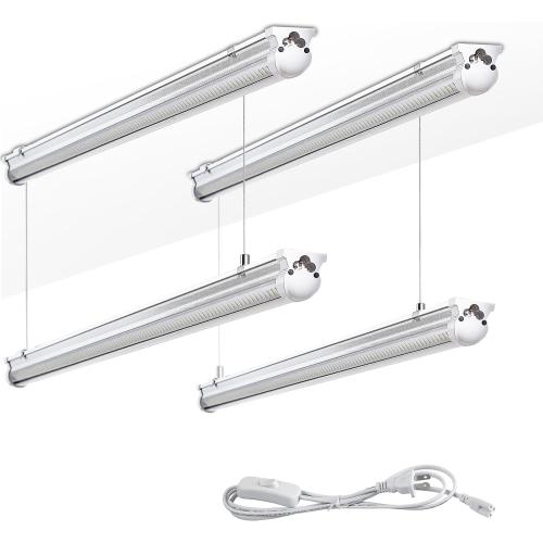 4Pack 4FT LED Shop Light Garage Lights,50W 6000K 7500LM White Light,Hanging/Surface Mount,Plug and Play,Linkable T8 LED Shop Lights,Commercial Bay Lighting for Warehouse Workshop Basement