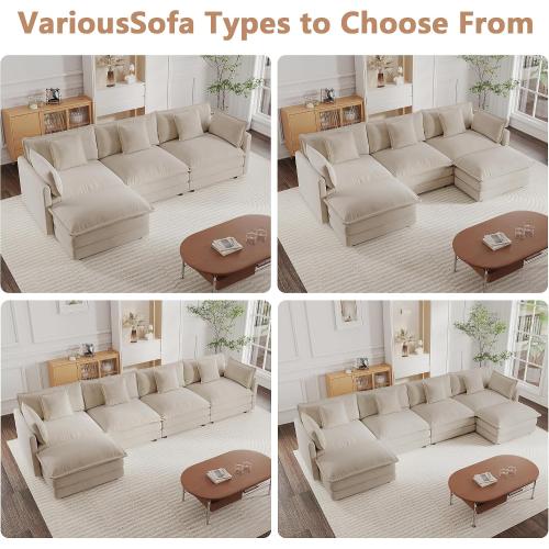 mikibama Luxury Loveseat Sofa Couch, 76 Modern Chenille Deep 2-Seater Cloud Couch with 2 Armrest Pillows and 2 Toss Pillows, Love Seat for Living Room Bedroom Office Apartment, Light Coffee
