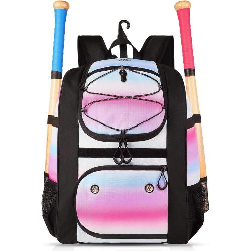 MATEIN Softball Bag, Lightweight Baseball Backpack with Shoe Compartment, Baseball Bag with Fence Hook for TBall Bat & Equipment, Softball Gifts Catchers Backpack for Women Fit Batting Glove, Helmet
