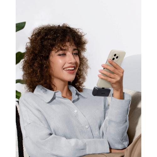 Anker - Nano Power Bank with Built-in Foldable USB-C Connector - Black
