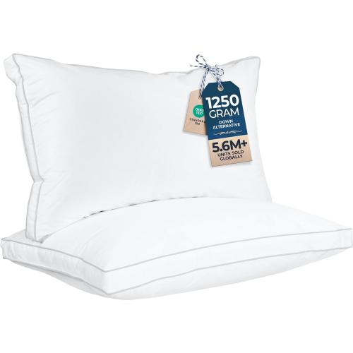 Utopia Bedding Gusset Bed Pillow, Hotel Pillows King Size Set of 2, White