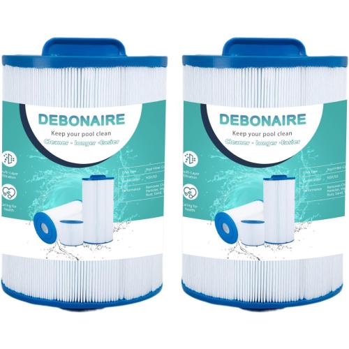 DEBONAIRE Hot Tub Filter Compatible with Unicel 6ch-940 Spa Filter(1 1/2 Coarse Thread), 817-0050, PWW50P3 Spa Filter, Filbur FC-0359, 25252, 03FIL1400,Screw in SAE Trilobal Fiber (2 Pcs)