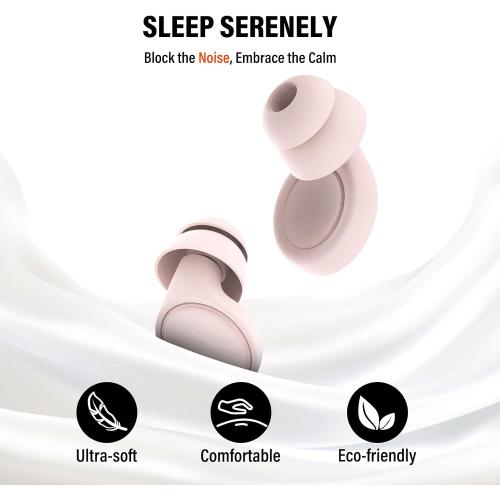 Ear Plugs for Sleeping Noise Cancelling - 35dB Reusable Ear Plugs with 7 Eartips and Carry Case - Flexible Hearing Protection - Replaceable Single/Double Eartips for Sleep, Focus, Travel, Work