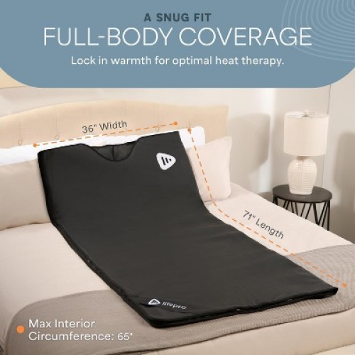 Lifepro RejuvaWrap Infrared Sauna Blanket - Portable Far Infrared Sauna for Detox, Relaxation, Muscle Recovery & Adjustable Heat