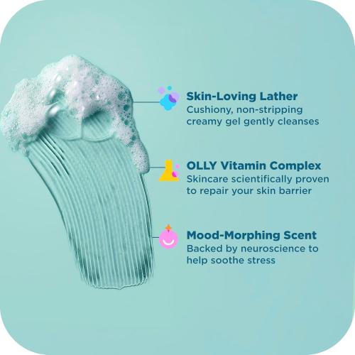 OLLY Body Wash Mixed Pack 4 Count, Calm, Renew, Bright, Revive
