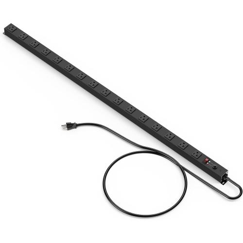 JUNNUJ Extra Long Heavy Duty Power Strip, 12 Gauge High Amp, 6FT, Black