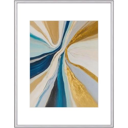11x14 Silver Aluminum Picture Frame Fits 8x10 Mat HD Glass 1 Pack
