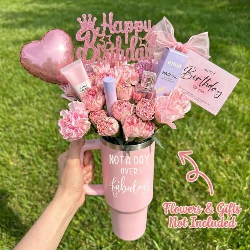 40oz Birthday Tumbler For Women Her Not A Day Over Fabulous Bouquet Gifts
