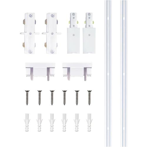 Extended 9.8ft H-Type Track Lighting Rails for Large Areas, Single Circuit 3-Wire-1 System, 2 Pieces Aluminum Alloy Housing with Flame Retardant PVC Strength Guarantee by Bravsekai
