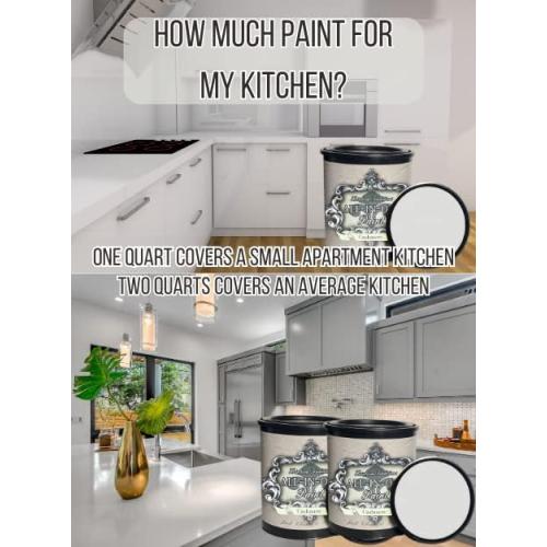 ALL-IN-ONE Paint by Heirloom Traditions, London (green gray), Quart - Durable cabinet and furniture paint. Built in primer and top coat, no sanding needed. Includes our 30 featured color card.