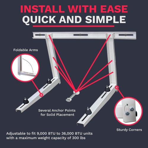 DuctlessAire Outdoor Wall Bracket - Mini Split Mounting Bracket - Ductless Air Conditioner Wall Mount - Mini Split AC/Heating System Accessories for Window AC, HVAC, Heat Pump & More (9000-36000 BTU) ‼️product has scratches ‼️