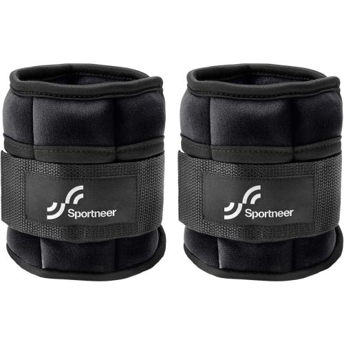 Sportneer Adjustable Ankle Weights Set - 1 Pair (2-10 lbs) Removable Sandbags for Women & Men, Comfortable Neoprene Leg Weights for Walking, Running, Pilates, Yoga, Home Workout & Physical Therapy