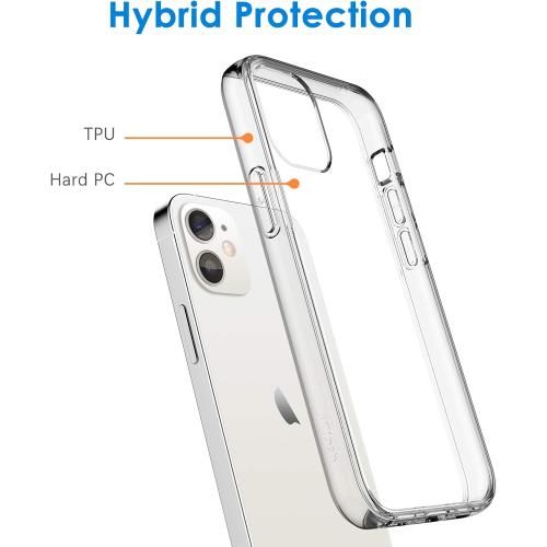 JETech Case for iPhone 12/12 Pro, Anti-Yellowing, HD Clear