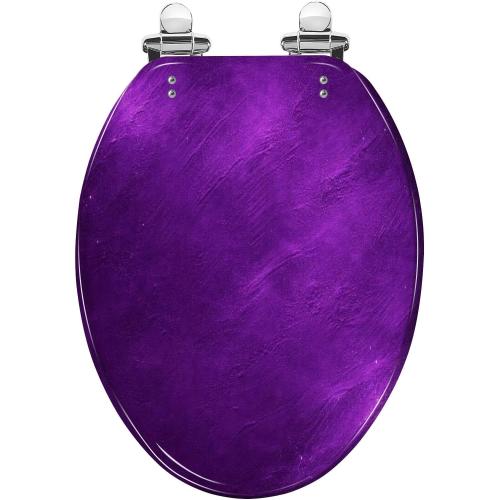 Elongated Toilet Seat Abstract textured light purple Resin Toilet Seat Slow Quiet Close with Quick-Release Hinges Toilet Seat with Cover Easy to Clean Install