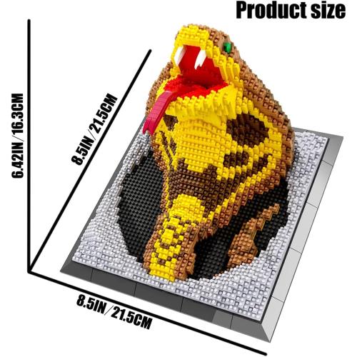 BDYDT Wall Art Snake Building Blocks Set; A Wall Decor Set for Adults Who Love Creative Hobbies(2376 Pieces) Toys Gifts for Kid and Adult