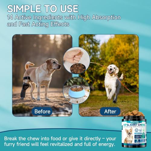 Woyamay Joint Supplement for Dogs, Glucosamine for Dogs,180 Soft Chews