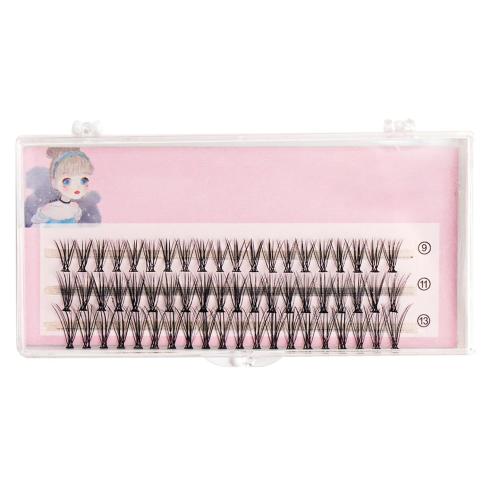 6 Pack Eyelash Clusters, D 0.07 13mm Curly Natural Individual Diy False Lash Clusters,Soft Long Wispy Fluffy Cluster Eyelash Extensions for Beginners Self Use Everyday Wear Women Seamless Blend (Pink)