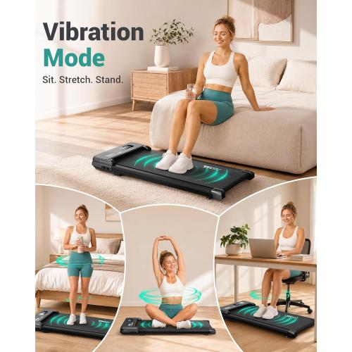 Walking Pad with Vibration Plates, 3 in 1 Walking Vibration Pad, Walking Pad with Incline, Under Desk Walking Pad with Remote Control and LED Display for Home Small Space