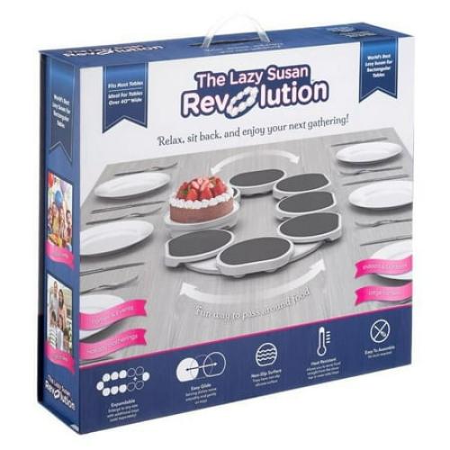 Lazy Susan Turntable for Rectangular Long & Oblong Tables Dining - Full Set